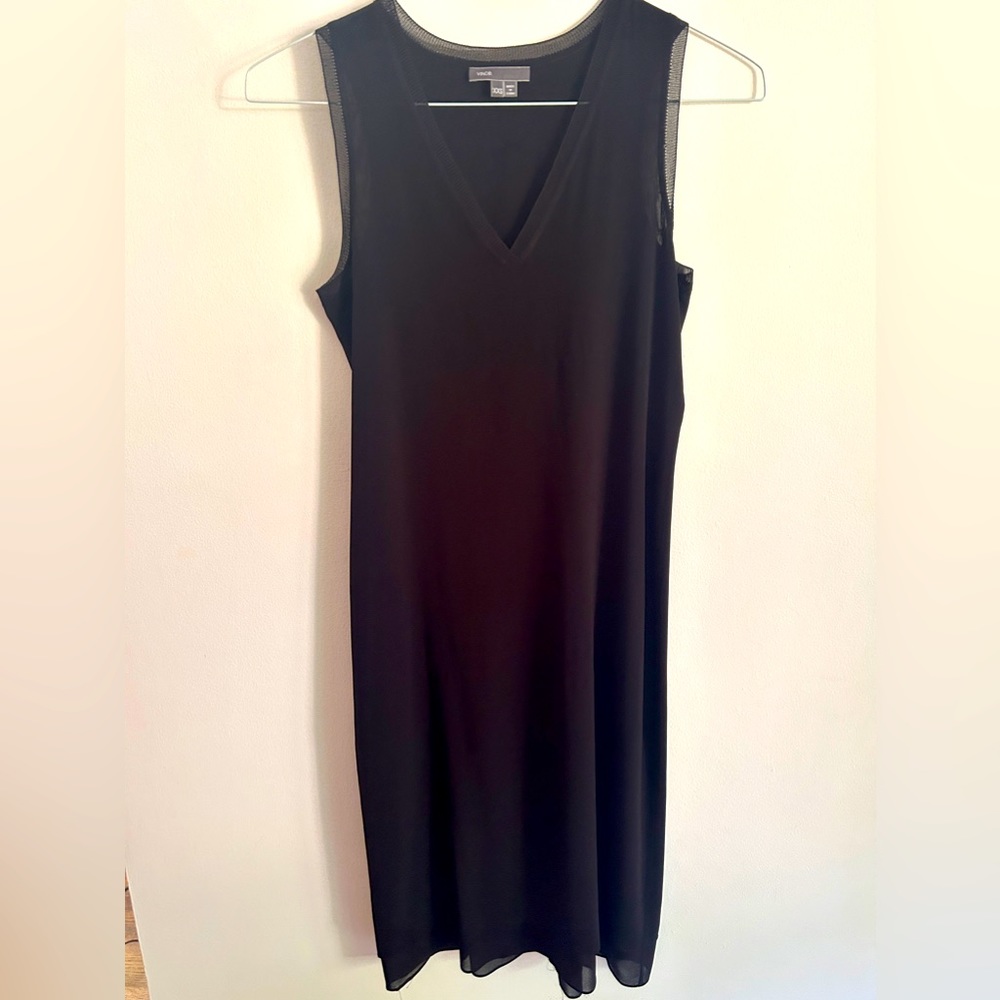 Vince silk sleeveless black slip dress